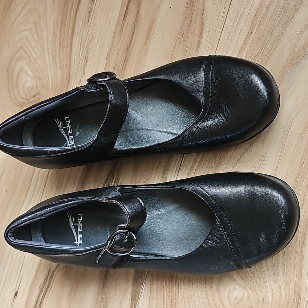 Dansko Fawna Black Mary Jane Leather Womens Size 40 Memory Fosm Insole